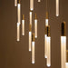 MIRODEMI® Drap | Modern Long Minimalistic Hanging LED Chandelier with Tube Pendants