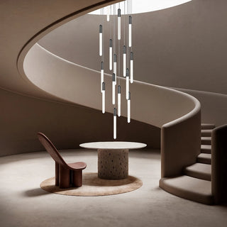 MIRODEMI® Drap | Modern Long Minimalistic Hanging LED Chandelier for Stairwell