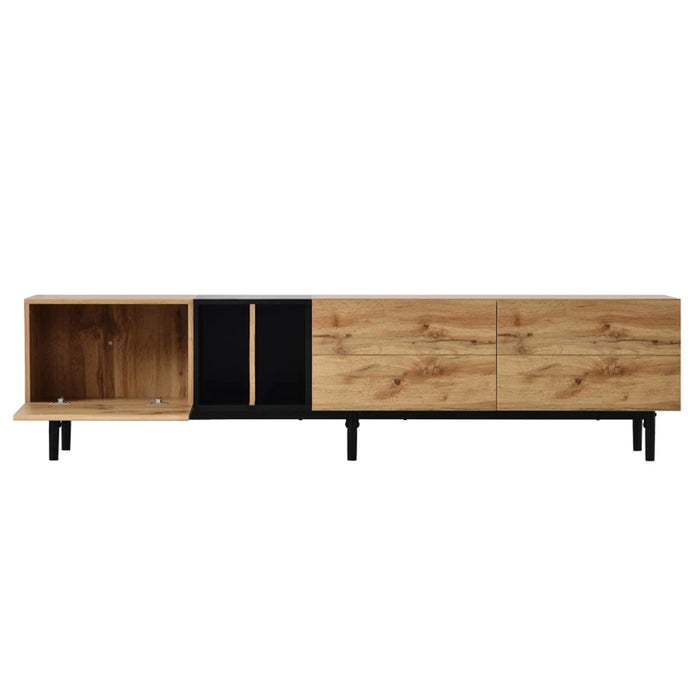 MIRODEMI® Durance | Modern Wooden TV Stand in Japandi Style
