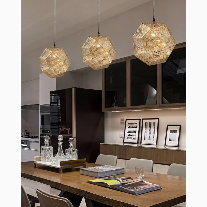 MIRODEMI® Gattières Gold/Silver Perforated Stainless Steel Pendant Lamp for Bar