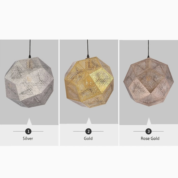 MIRODEMI® Gattières Gold/Silver Modern Loft Style Perforated Stainless Steel Pendant Lamp 