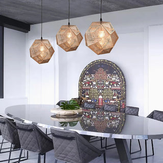 MIRODEMI® Gattières Gold/Silver Perforated Stainless Steel Pendant Lamp for Office