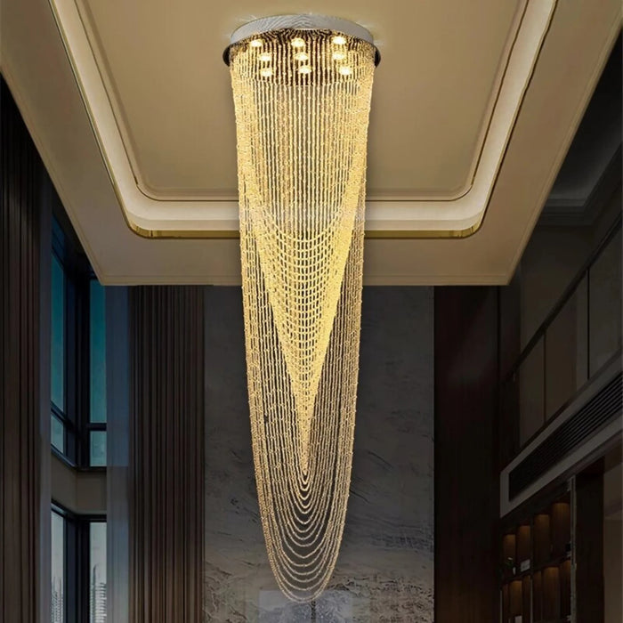MIRODEMI® Golfe-Juan | Stunning Large Crystal Ceiling Chandelier D23.6*H70.9" / warm light (3000K)