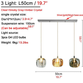 Grasse | Modern Led Crystal Hanging Light Fixtures