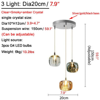 Grasse | Modern Led Crystal Hanging Light Fixtures