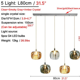 Grasse | Modern Led Crystal Hanging Light Fixtures