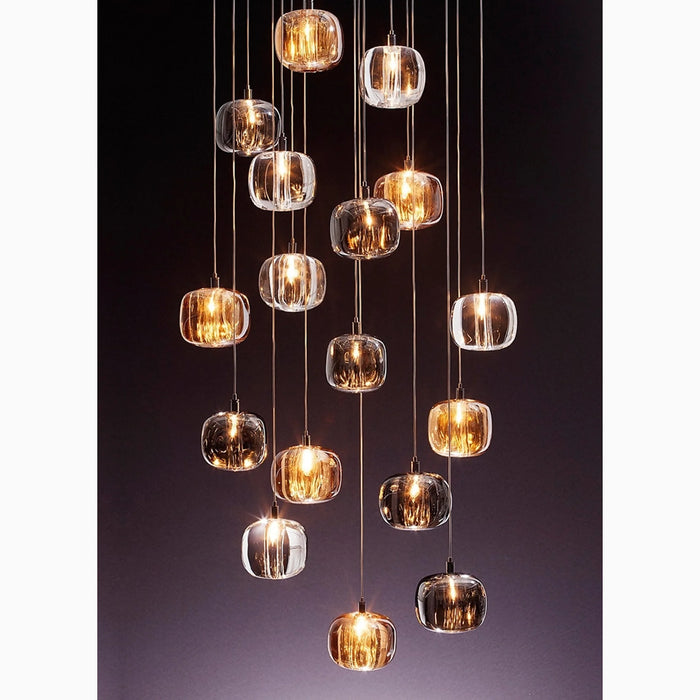 MIRODEMI® Grasse | Modern Led Crystal Hanging Light Fixtures 12 Lights / Warm light / Dimmable