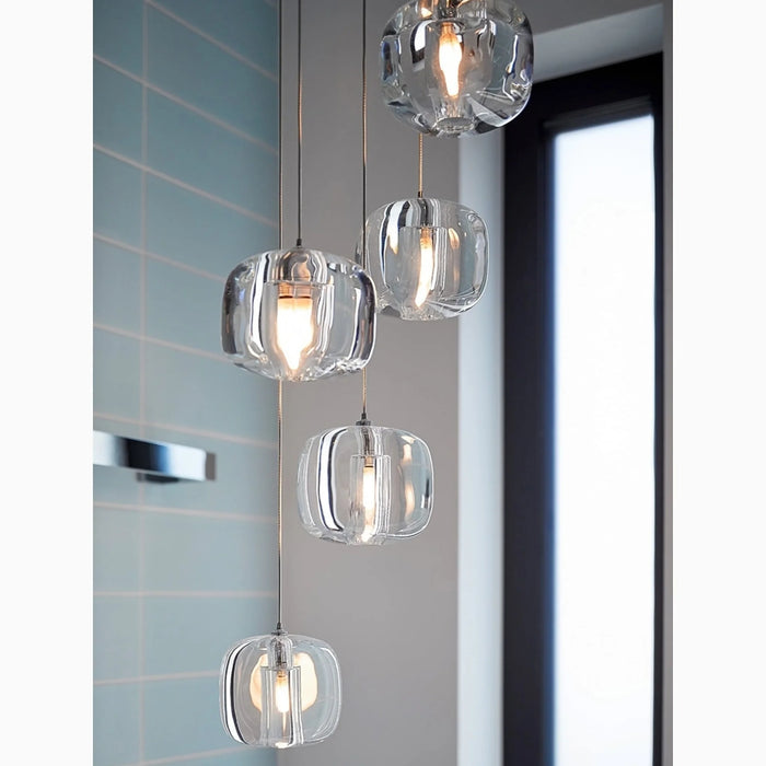 MIRODEMI® Grasse | Modern Led Crystal Hanging Light Fixtures 1 Light (Clear) / Warm light / Dimmable