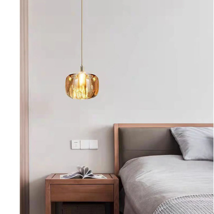 MIRODEMI® Grasse | Modern Led Crystal Hanging Light Fixtures 1 Light (Amber) / Warm light / Dimmable