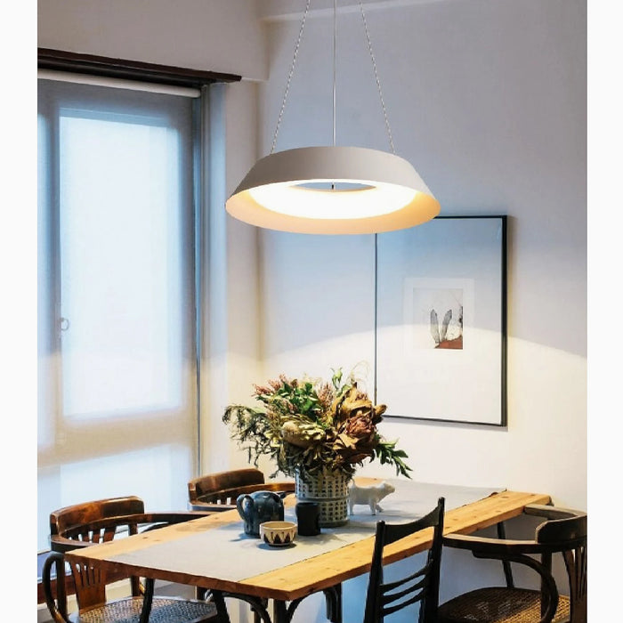 MIRODEMI® La Brigue | White Circular Pendant Lighting with for Dining Room