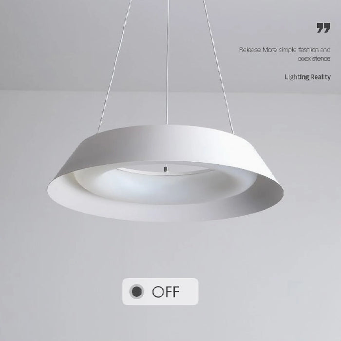 MIRODEMI® La Brigue | Minimalistic White Circular Pendant Lighting with for Dining Room