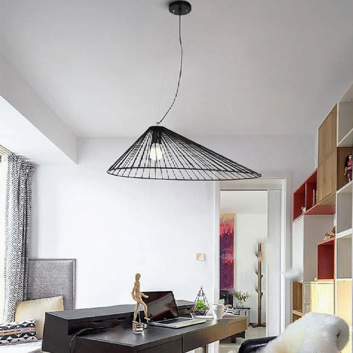 La Colmiane | Loft Straw Hat Iron Pendant Light