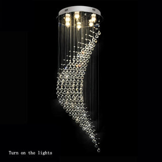 La Turbie | Duplex Spiral Moon Staircase Crystal Chandelier