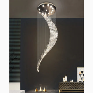 La Turbie | Duplex Spiral Moon Staircase Crystal Chandelier