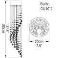 La Turbie | Duplex Spiral Moon Staircase Crystal Chandelier