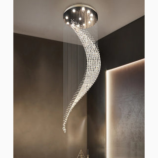 La Turbie | Duplex Spiral Moon Staircase Crystal Chandelier