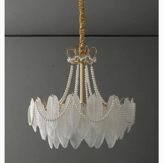 Lantosque | Lux Noble Glass Feather Elegant Chandelier