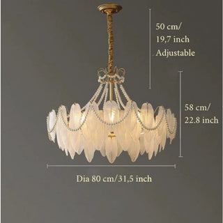 Lantosque | Lux Noble Glass Feather Elegant Chandelier