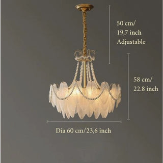 Lantosque | Lux Noble Glass Feather Elegant Chandelier