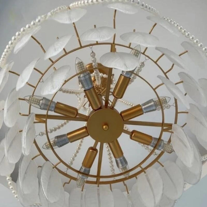 MIRODEMI® Lantosque | Lux Noble Glass Feather Elegant Chandelier