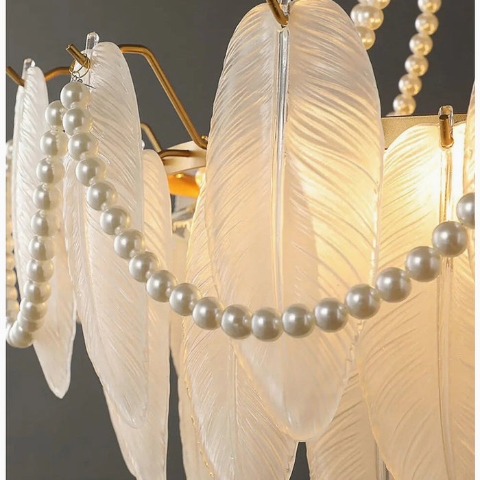 MIRODEMI® Lantosque | Lux Noble Glass Feather Elegant Chandelier