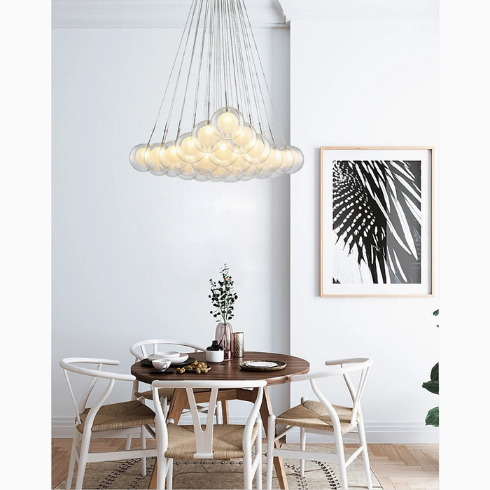 MIRODEMI® Le Bar-sur-Loup Glass Balloons Design Chandelier 50 lamp heads / Warm White