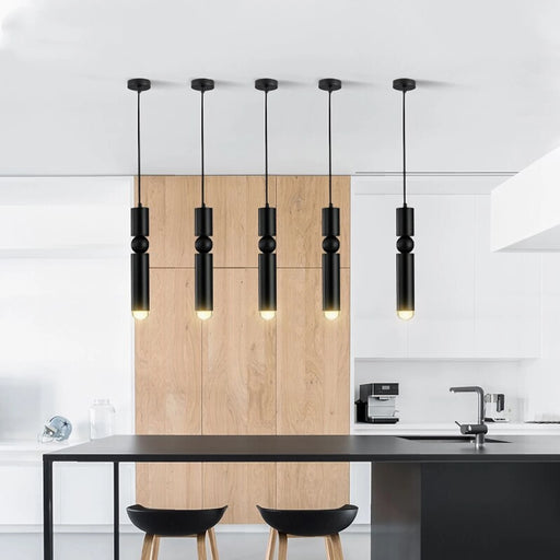 MIRODEMI® Le Mas Black/Gold/Chrome Pendant Lamp For Kitchen Dia2.4xH12.2" / Warm light, not-dimmable / Gold