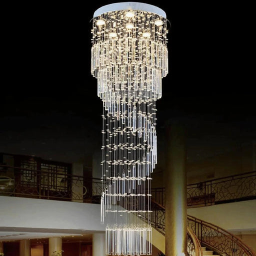 MIRODEMI® Levens | Exquisite Modern Flush Mount Crystal Chandelier for Staircase