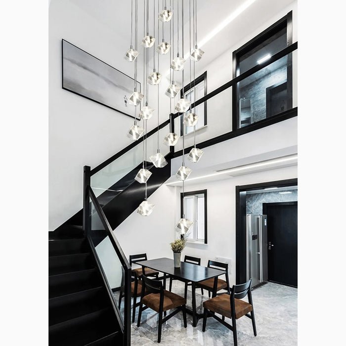 MIRODEMI® Nice | Crystal Staircase Chrome Chandelier