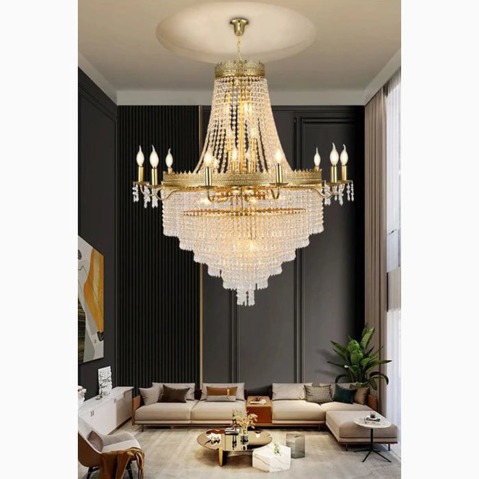 MIRODEMI® Opio | Classical Large Crystal Candle Ceiling Chandelier