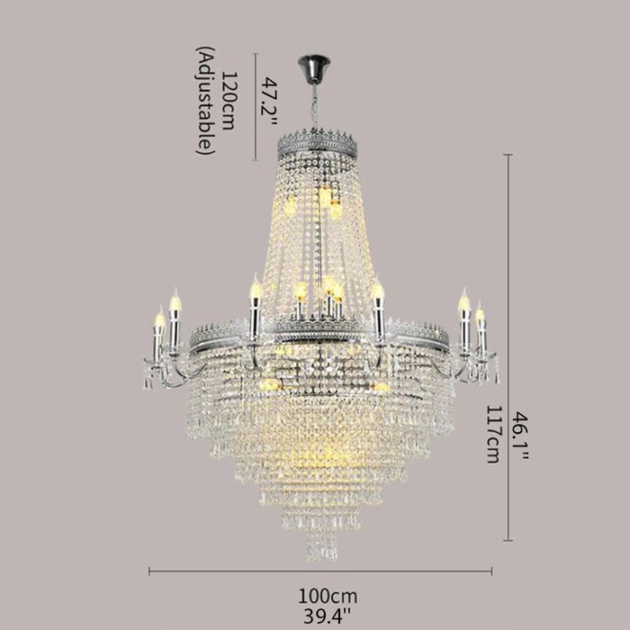 MIRODEMI® Opio | Classical Large Crystal Candle Ceiling Chandelier