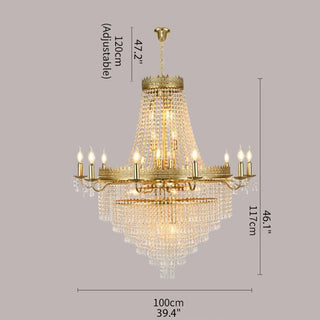 MIRODEMI® Opio | Classical Large Crystal Candle Ceiling Chandelier