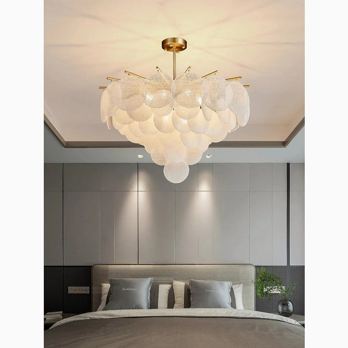 MIRODEMI® Péone | Round Obscure Glass Ceiling Chandelier