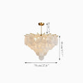 Peone | Round Obscure Glass Ceiling Chandelier