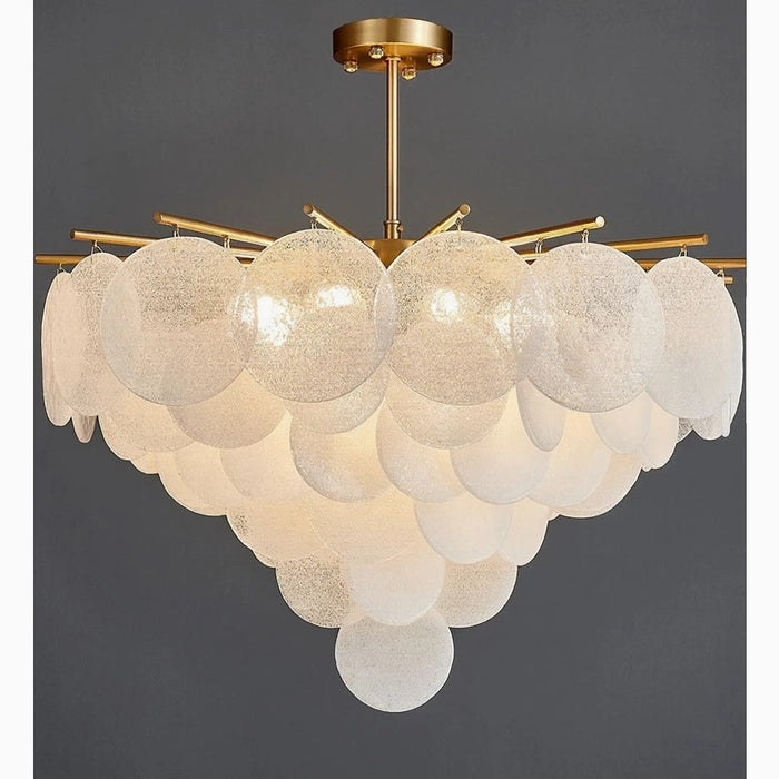 MIRODEMI® Péone | Round Obscure Glass Ceiling Chandelier | S2024S