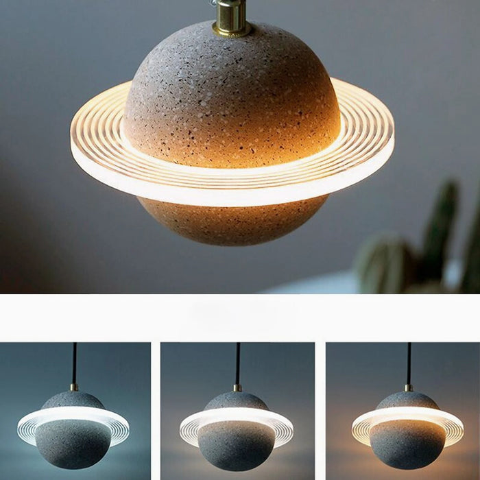 MIRODEMI® Pierrefeu | Planet Saturn LED Industrial Decor Lighting