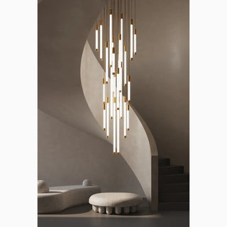 Gold and Black LED Chandelier for Staircase