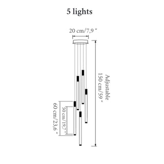 Gold and Black LED Chandelier for Staircase