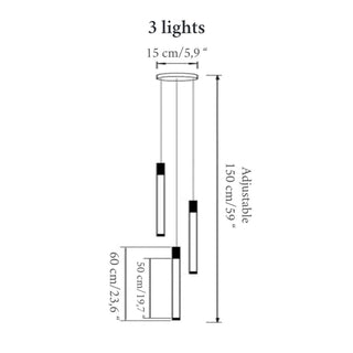 Gold and Black LED Chandelier for Staircase