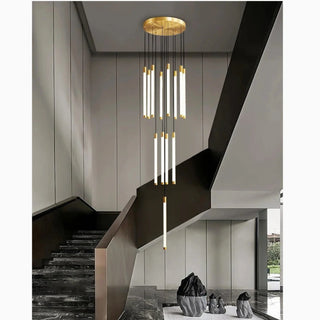 Gold and Black LED Chandelier for Staircase