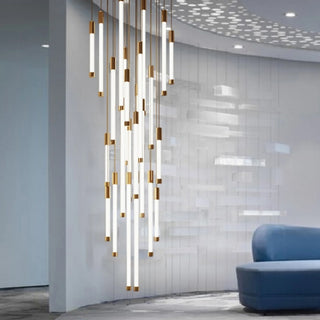 Gold and Black LED Chandelier for Staircase