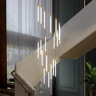 Gold and Black LED Chandelier for Staircase