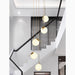 MIRODEMI® Saint-Jeannet | Duplex Gold Spiral Luxury Pendant Chandelier For Stairway