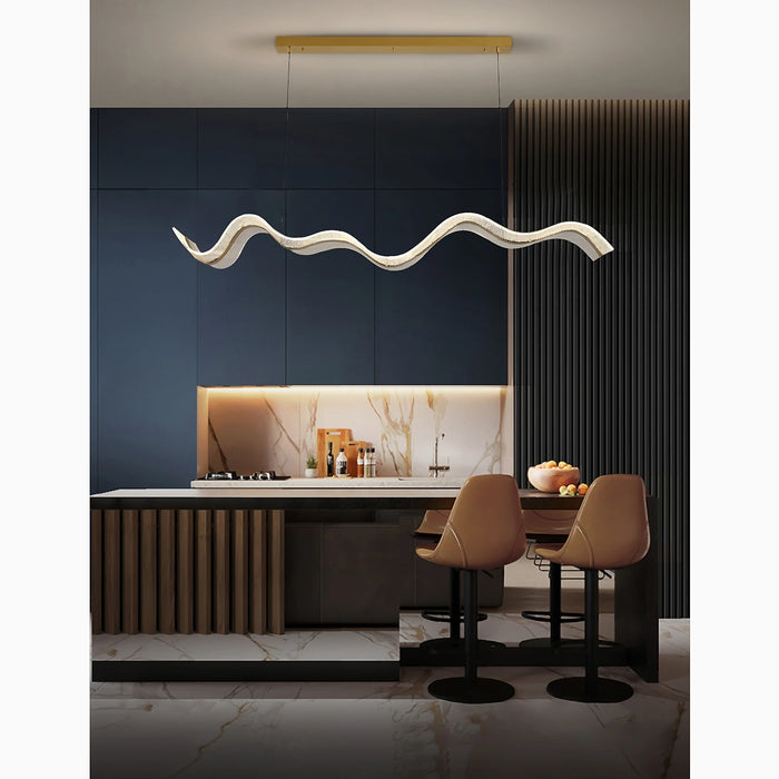 MIRODEMI® Saint-Martin-Vésubie | Modern Wave-Designed Gold Chandelier