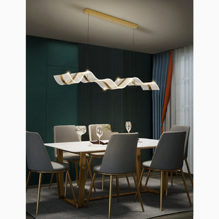 Saint-Martin-Vésubie | Modern Wave-Designed Gold Chandelier