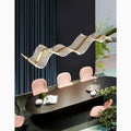 Saint-Martin-Vesubie | Modern Wave-Designed Gold Chandelier