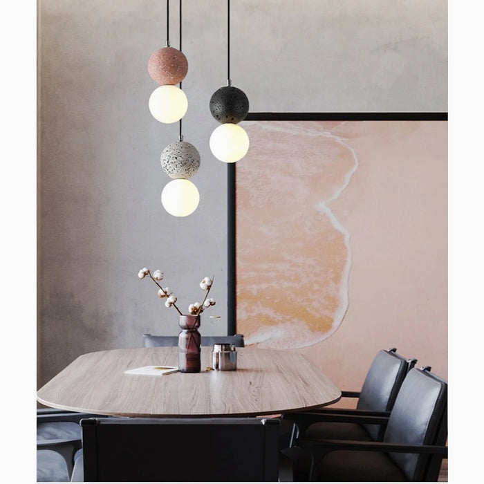 MIRODEMI® Saint-Martin-du-Var | Nordic Pastel Pendant Lighting with Stone Balls