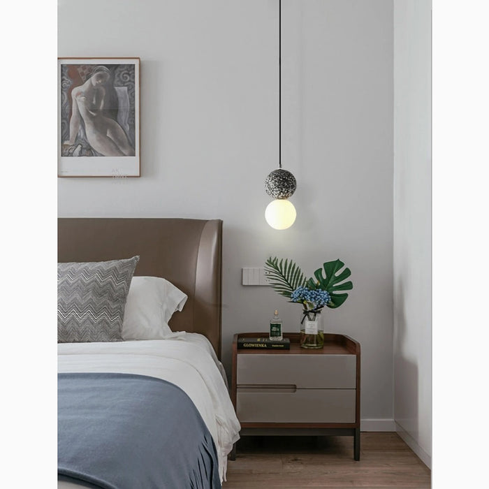Grey Nordic Minimalistic Pendant Lighting with Frosted Glass Ball