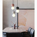 Nordic Pastel Minimalistic Pendant Lighting with Frosted Glass and Stone Balls