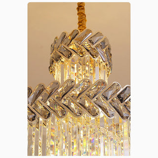 Saint-Vallier-de-Thiey | Crystal LED Cascade Long Chandelier | luxury light | Crystal Chandelier | Pendant Chandelier | LED Light 